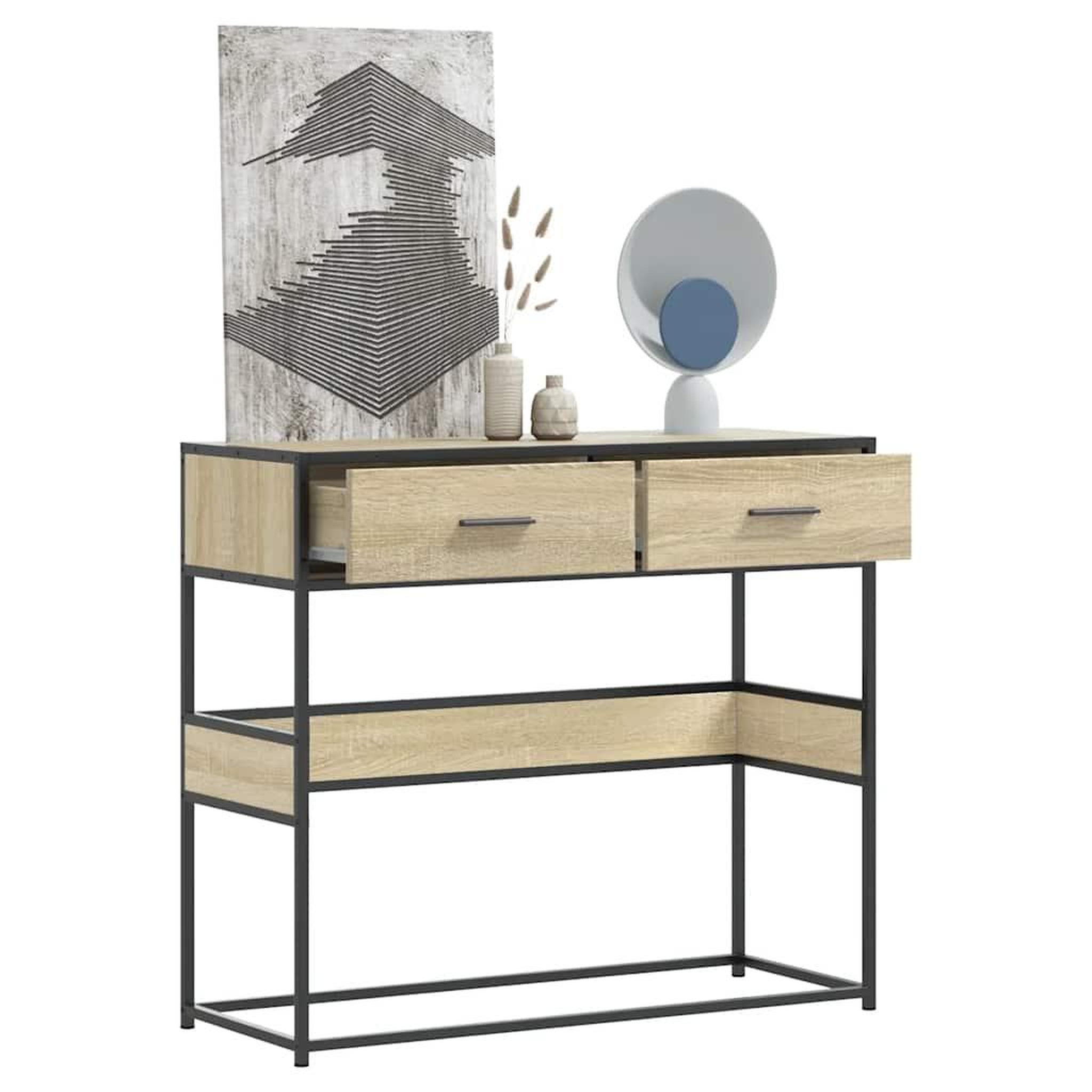 VIDAXL Table console chene sonoma 90x35x80 cm bois d'ingenierie