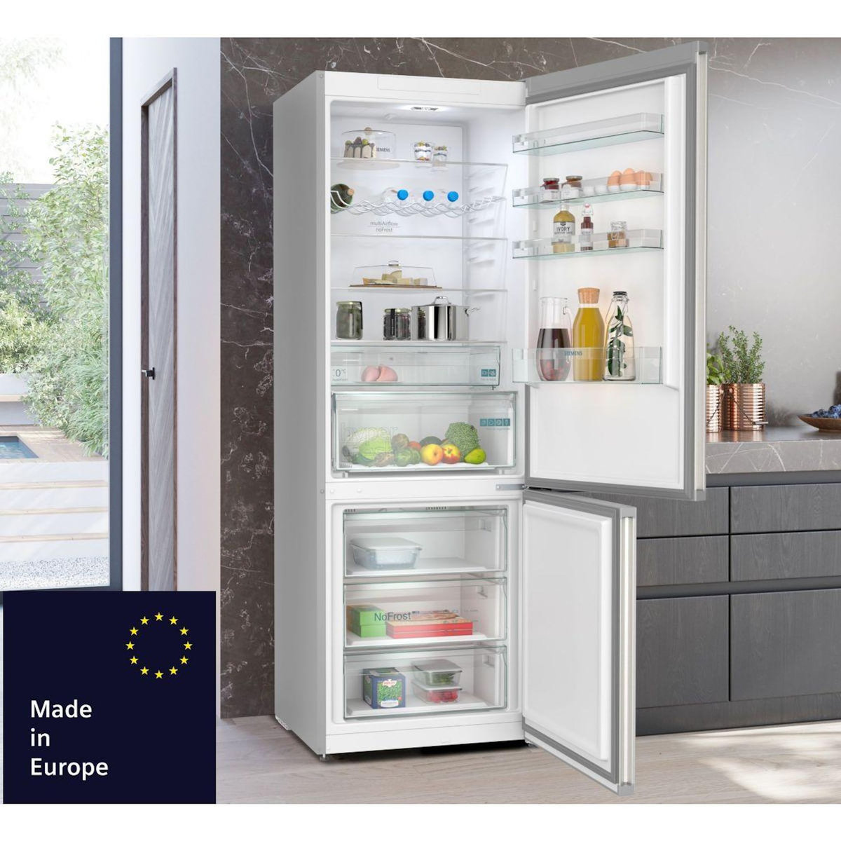 Siemens Réfrigérateur combiné KG49NXIBF iQ300, Tiroirs hyperFresh 0°