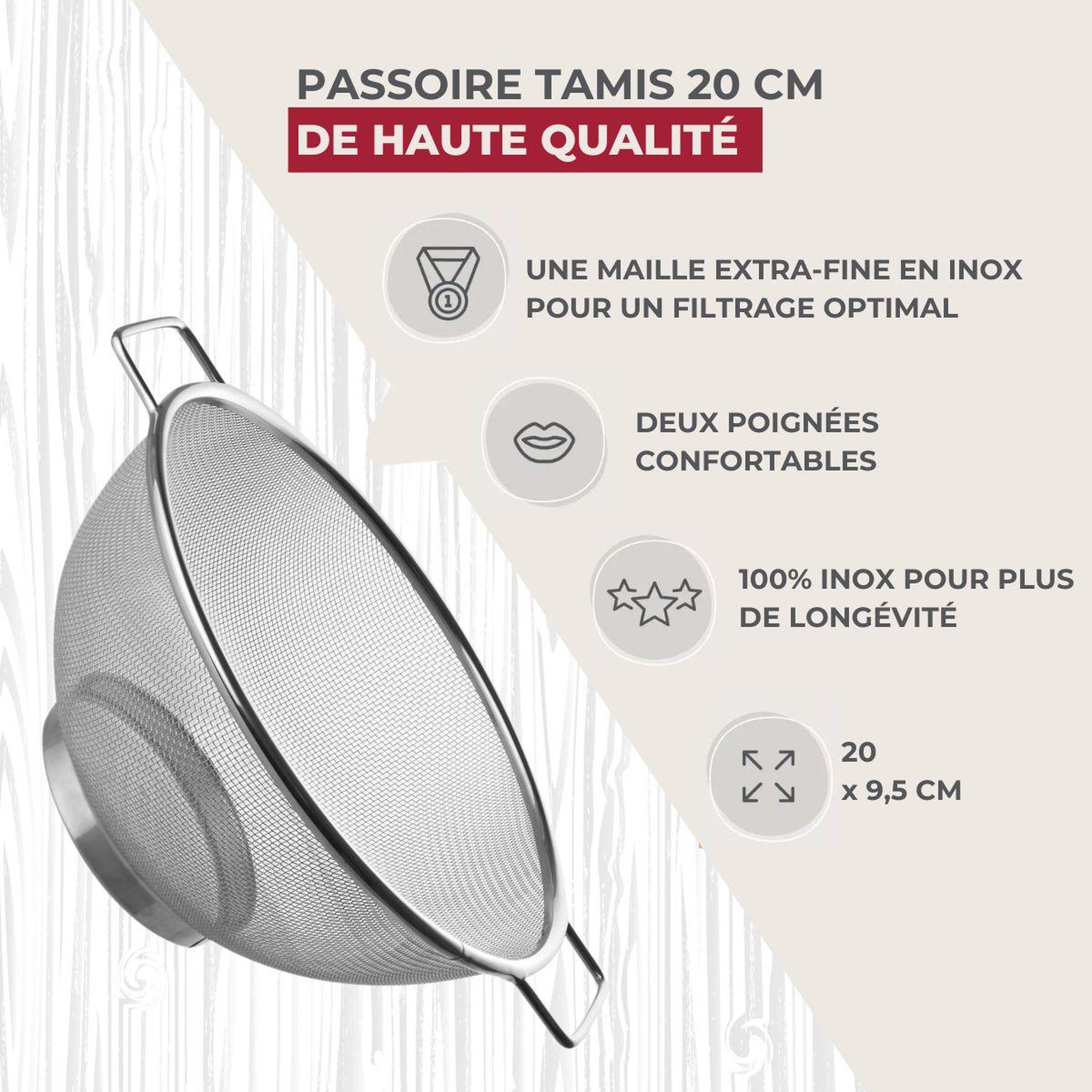 Voir la diapositive 2 : Fackelmann Set de 2 ustensiles de cuisine passoire fackelmann basic