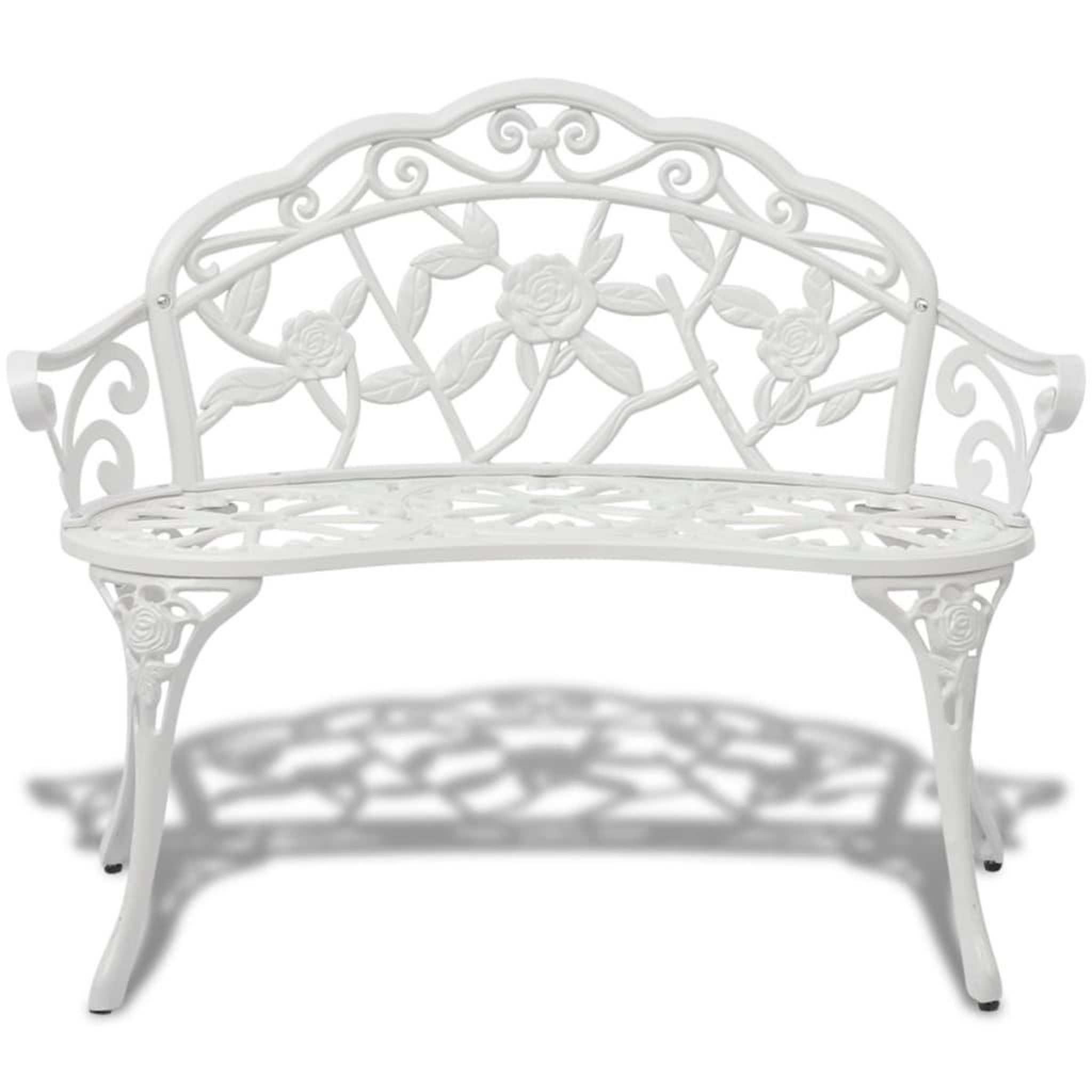 Voir la diapositive 2 : VIDAXL Banc de jardin 100 cm Aluminium coule Blanc