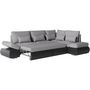 Voir la diapositive 3 : LOUNGITUDE Canapé d'angle réversible convertible SEVARA 4 places - PU et tissu Gris - Coffre de rangement - L267 x P200 x H90 cm