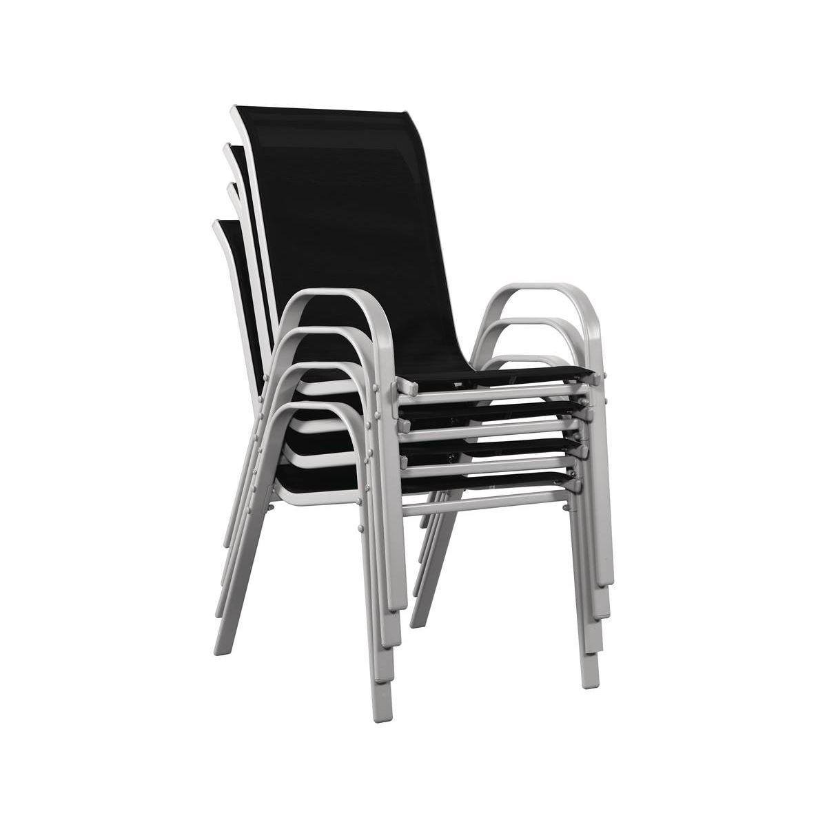 Habitat et Jardin Fauteuil jardin Textilène  Cordoba  - Phoenix - Noir - Lot de 4