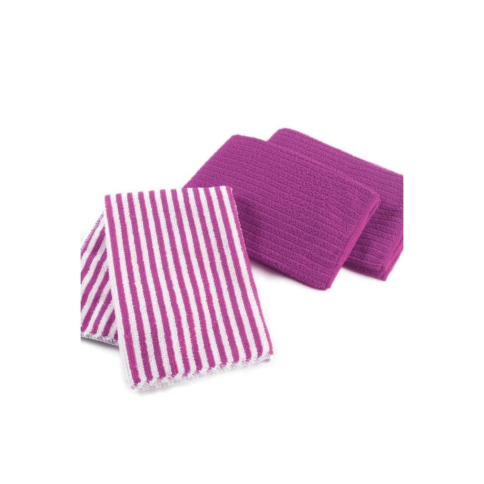 Douceur d'Intérieur Lot de 3 torchons microfibre  cuistot  40cm prune