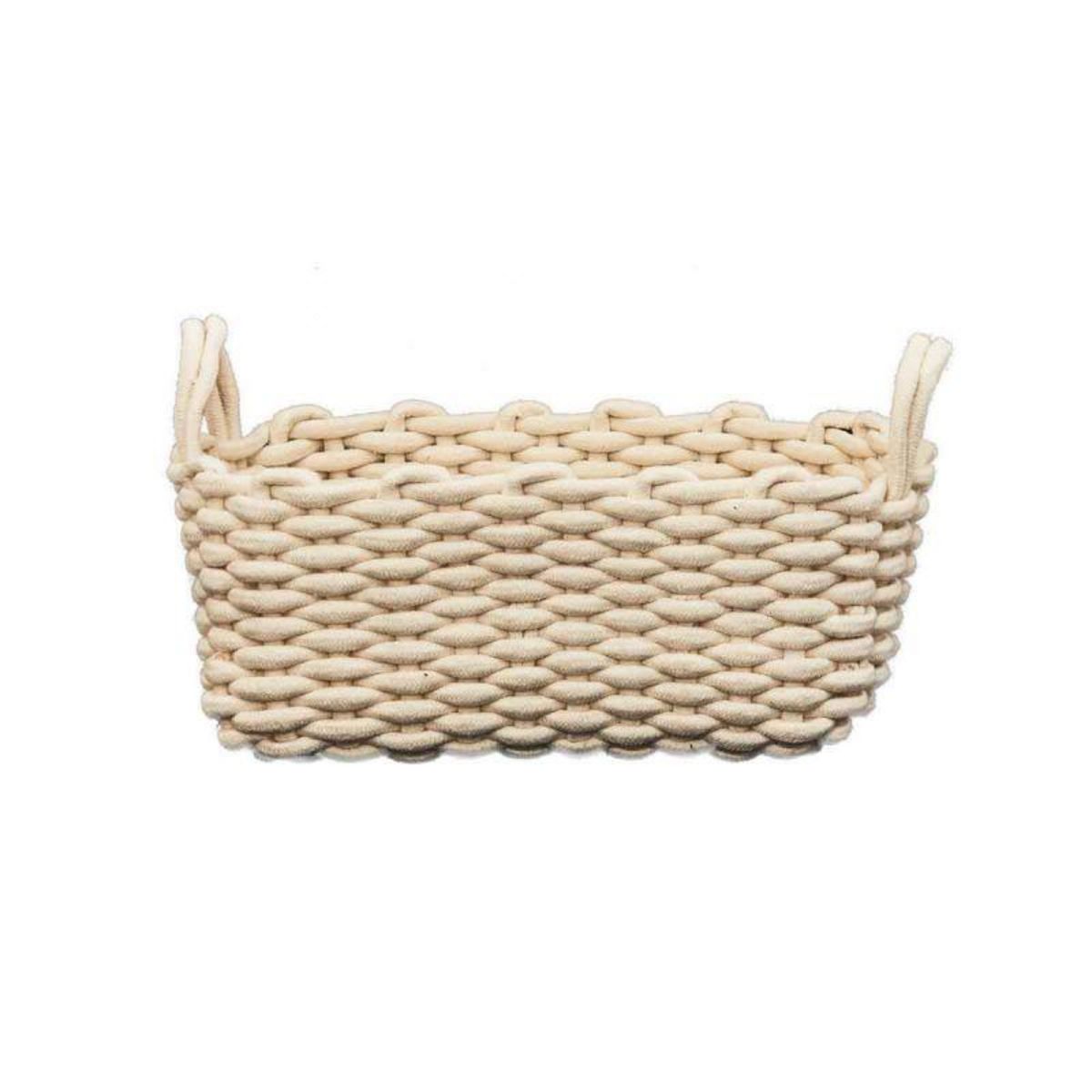 Paris Prix Lot de 3 Paniers de Rangement  Tricot  45cm Blanc