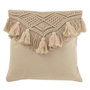 Voir la diapositive 1 : Paris Prix Coussin Déco avec Franges  Cosy  50x50cm Beige