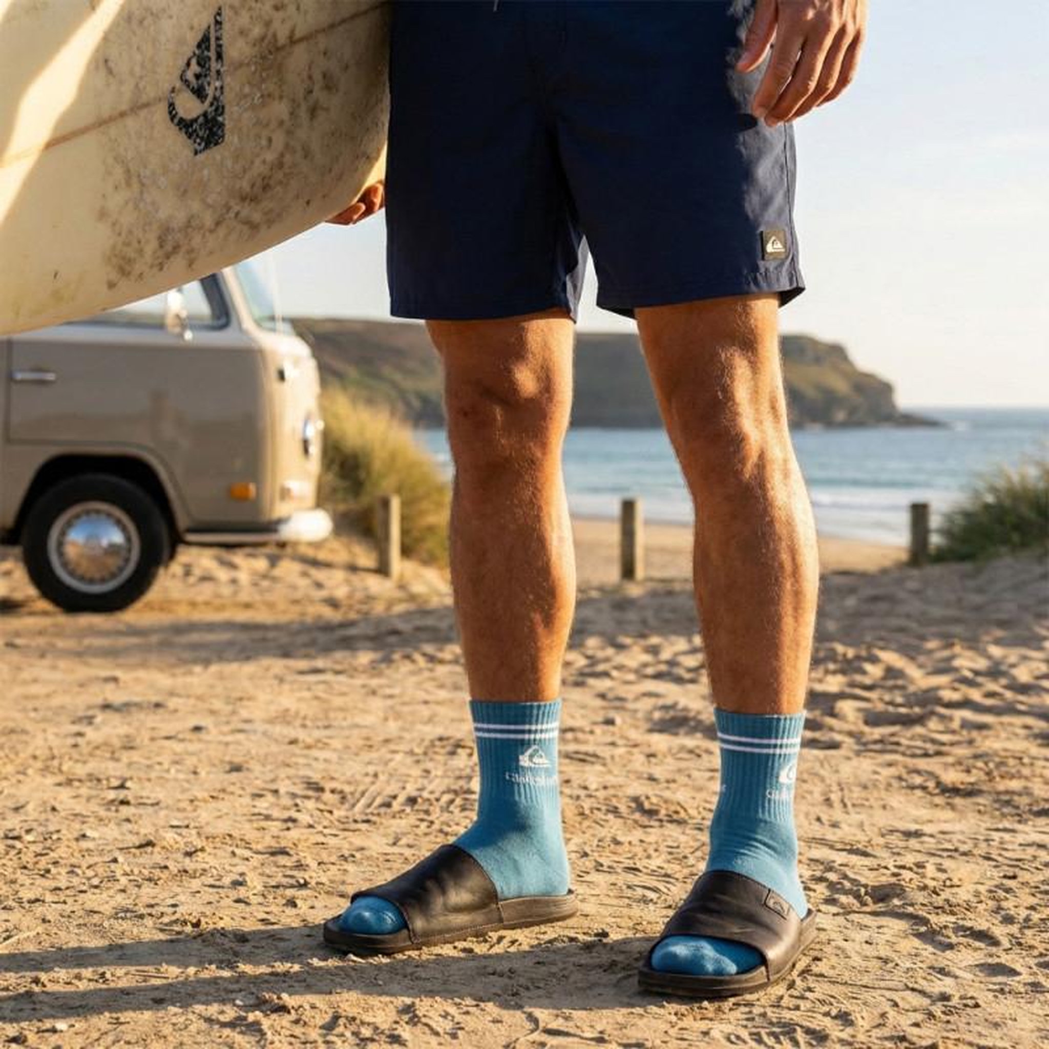 Voir la diapositive 2 : QUIKSILVER Quiksilver Pack de Chaussettes Homme QUARTER– Lot 6 Paires Sport