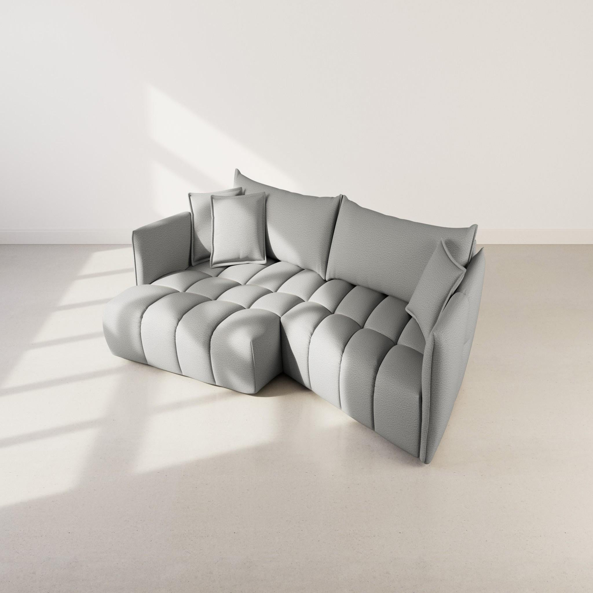 Voir la diapositive 3 : LISA DESIGN Cassiopee - canapé d'angle gauche 4 places en tissu texturé