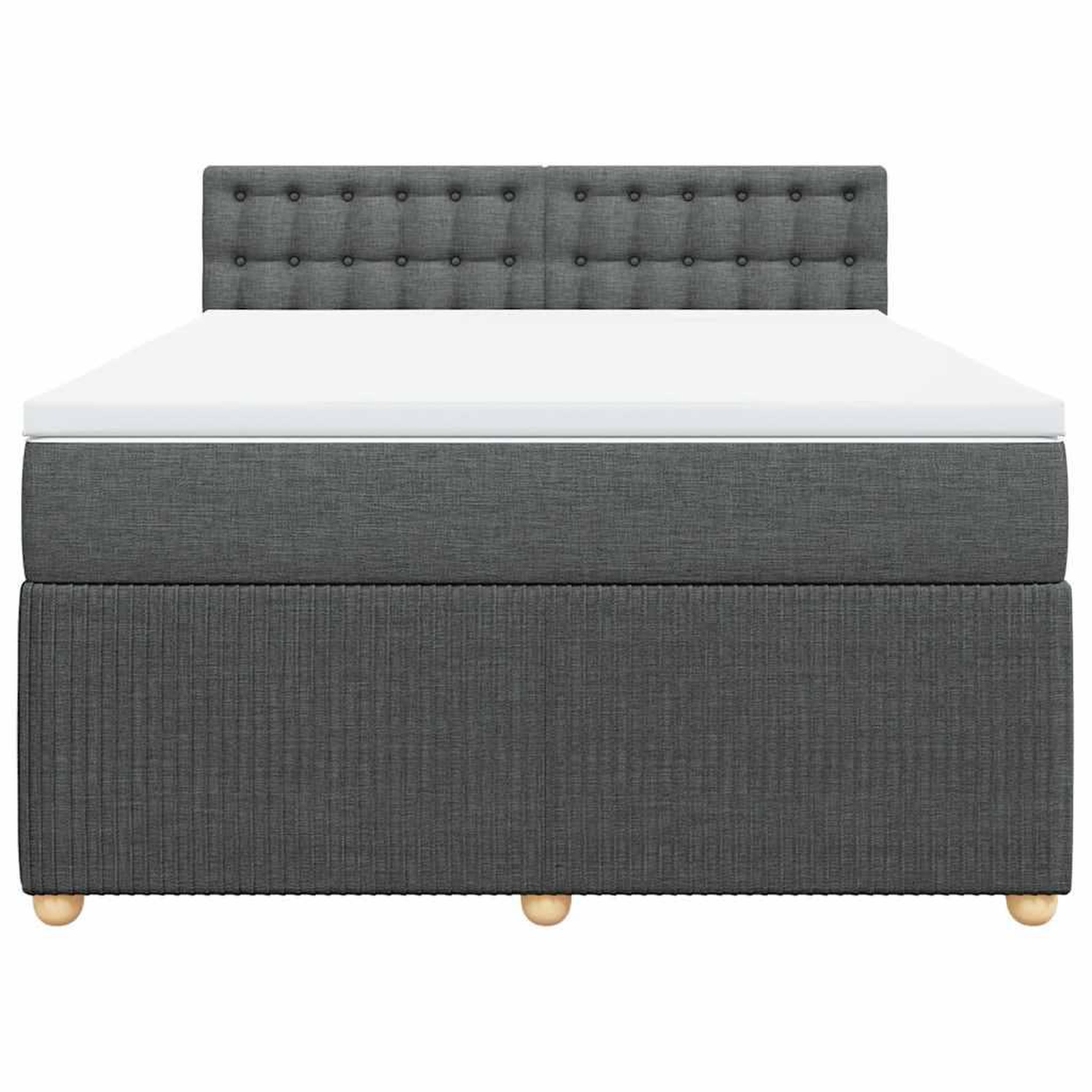 Voir la diapositive 4 : VIDAXL Sommier a lattes de lit avec matelas Gris fonce 160x200cm Tissu