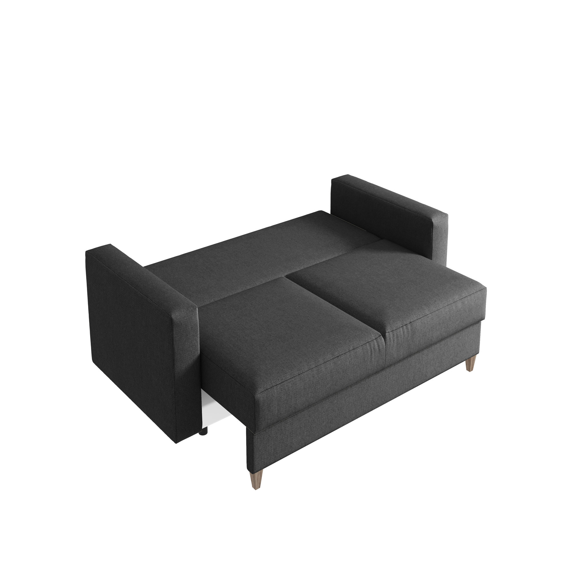 Voir la diapositive 5 : Canapé droit convertible 3 Places avec coffre OLIVIA  tissu gris foncé