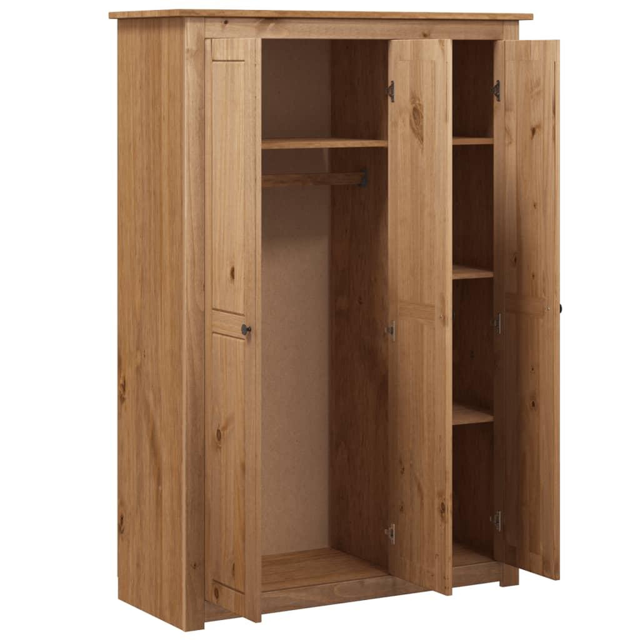 Voir la diapositive 5 : VIDAXL Garde-robe a 3 portes 118x50x171,5 cm Pin Assortiment Panama