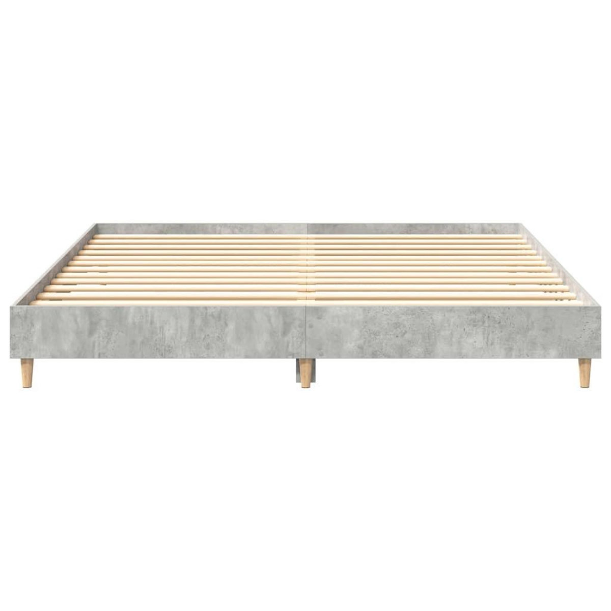 VIDAXL Cadre de lit sans matelas gris beton 180x200 cm bois ingenierie