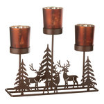 Paris Prix Photophore Hiver en Métal  Chalet  24cm Marron
