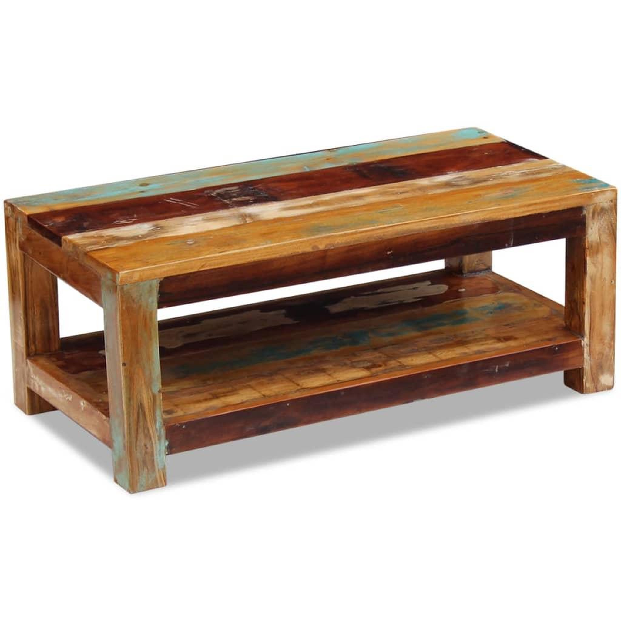 Voir la diapositive 4 : VIDAXL Table basse bois de recuperation massif 90x45x35 cm