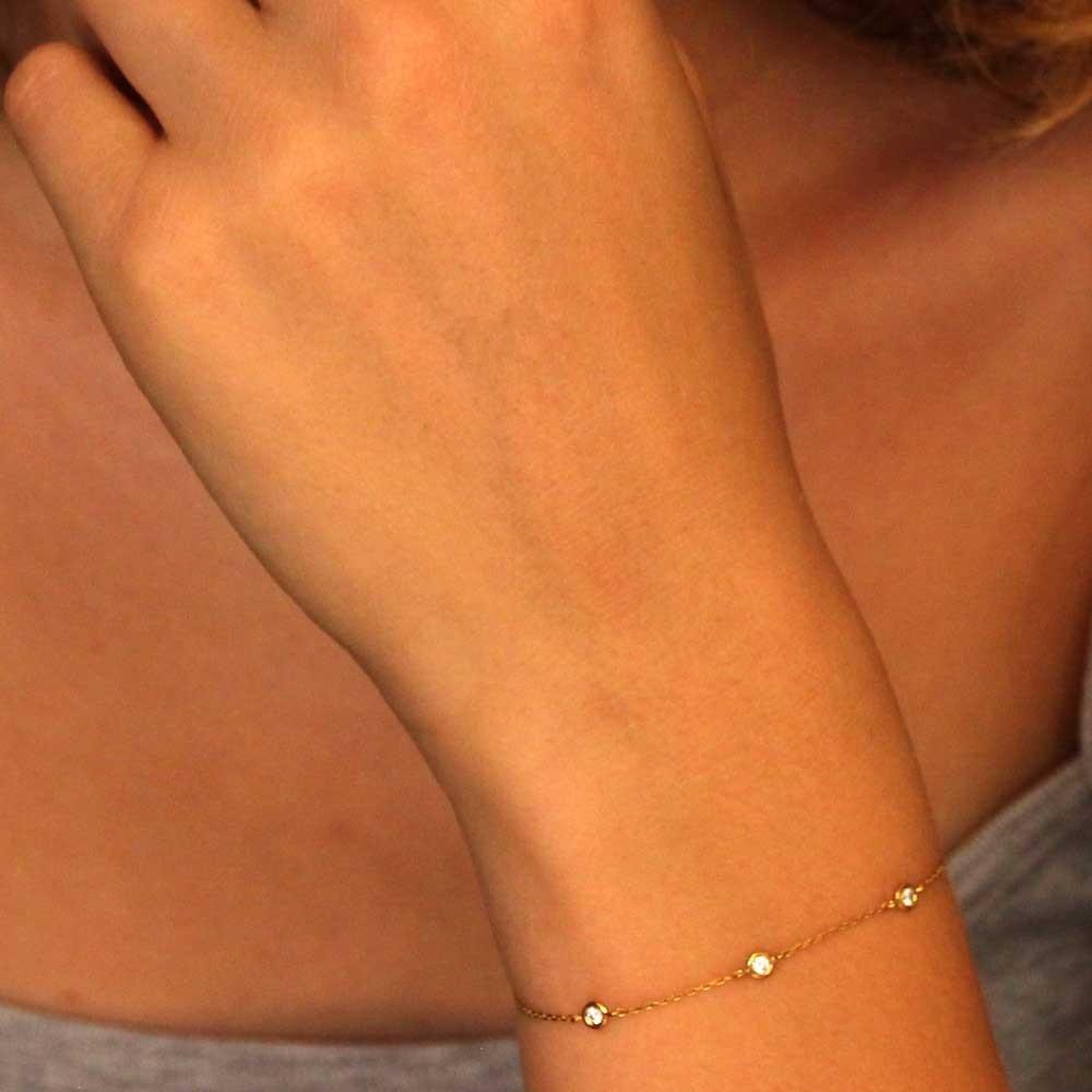 Voir la diapositive 2 : L'ATELIER D'AZUR Bracelet Or Jaune et Zirconiums