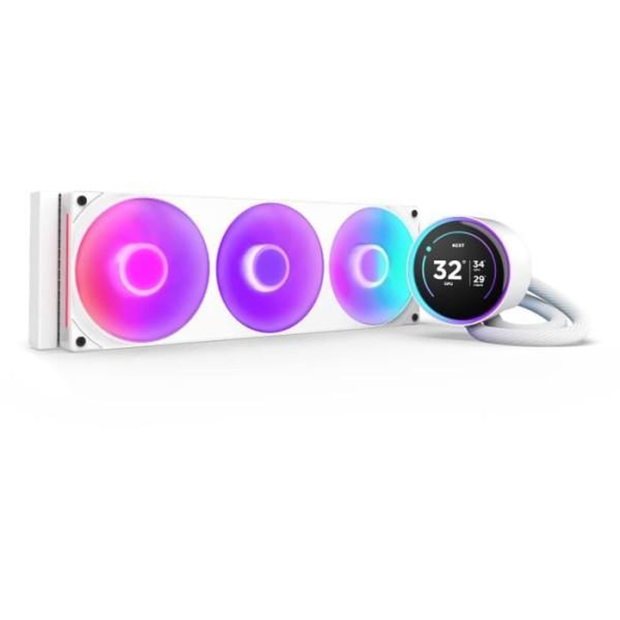 NZXT Watercooling - NZXT - RL-KR36E-W2 - Kraken Elite 360 RGB - Écran 2.72, panneau RGB personnalisable et ventilateurs RGB - Blanc