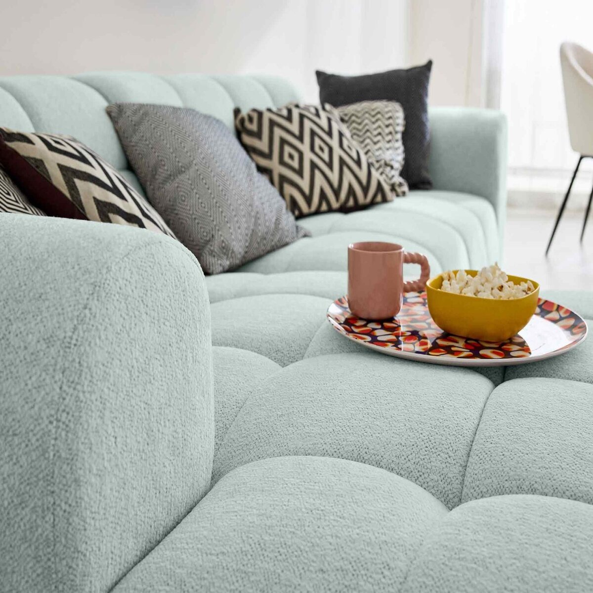 LISA DESIGN Ray - canapé d'angle gauche - 4 places - en tissu texturé