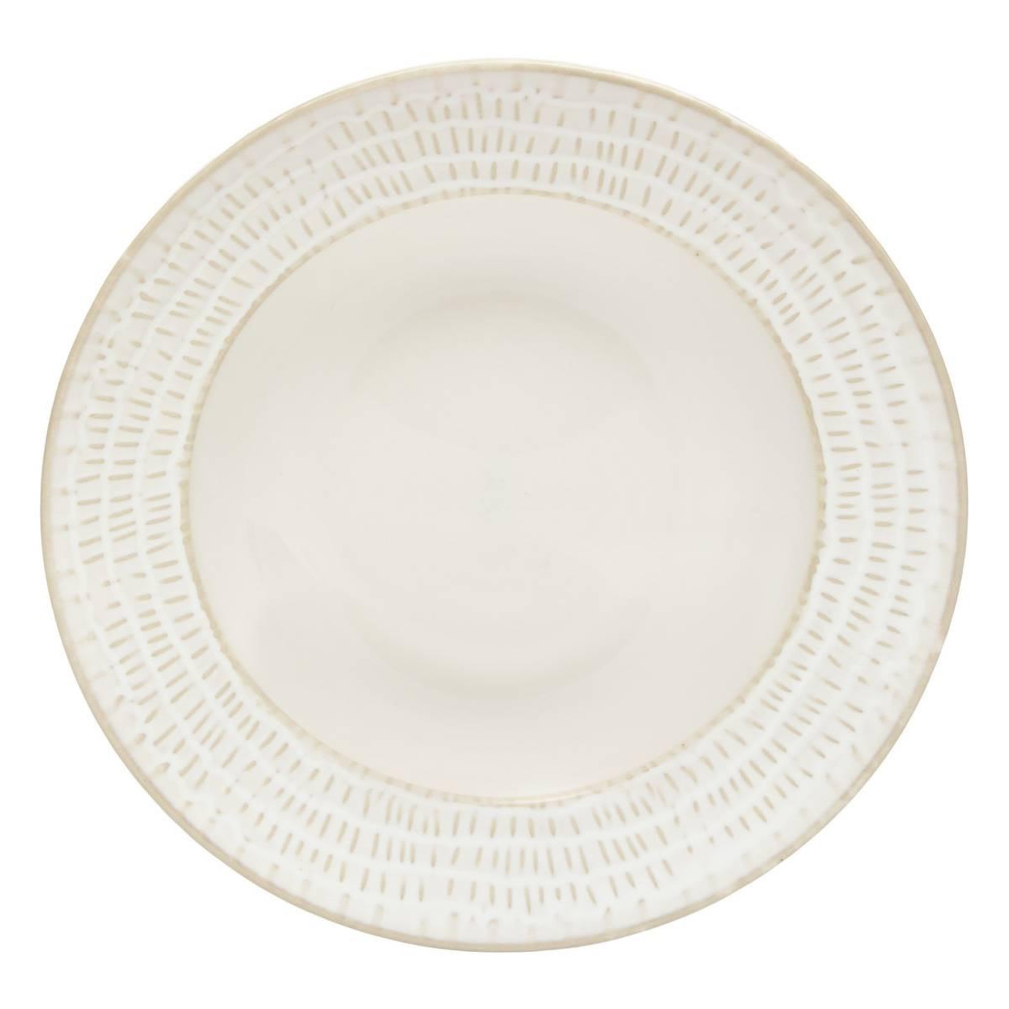 Voir la diapositive 2 : SECRET DE GOURMET Lot de 6 Assiettes Creuses Traits  Camille  20cm Blanc