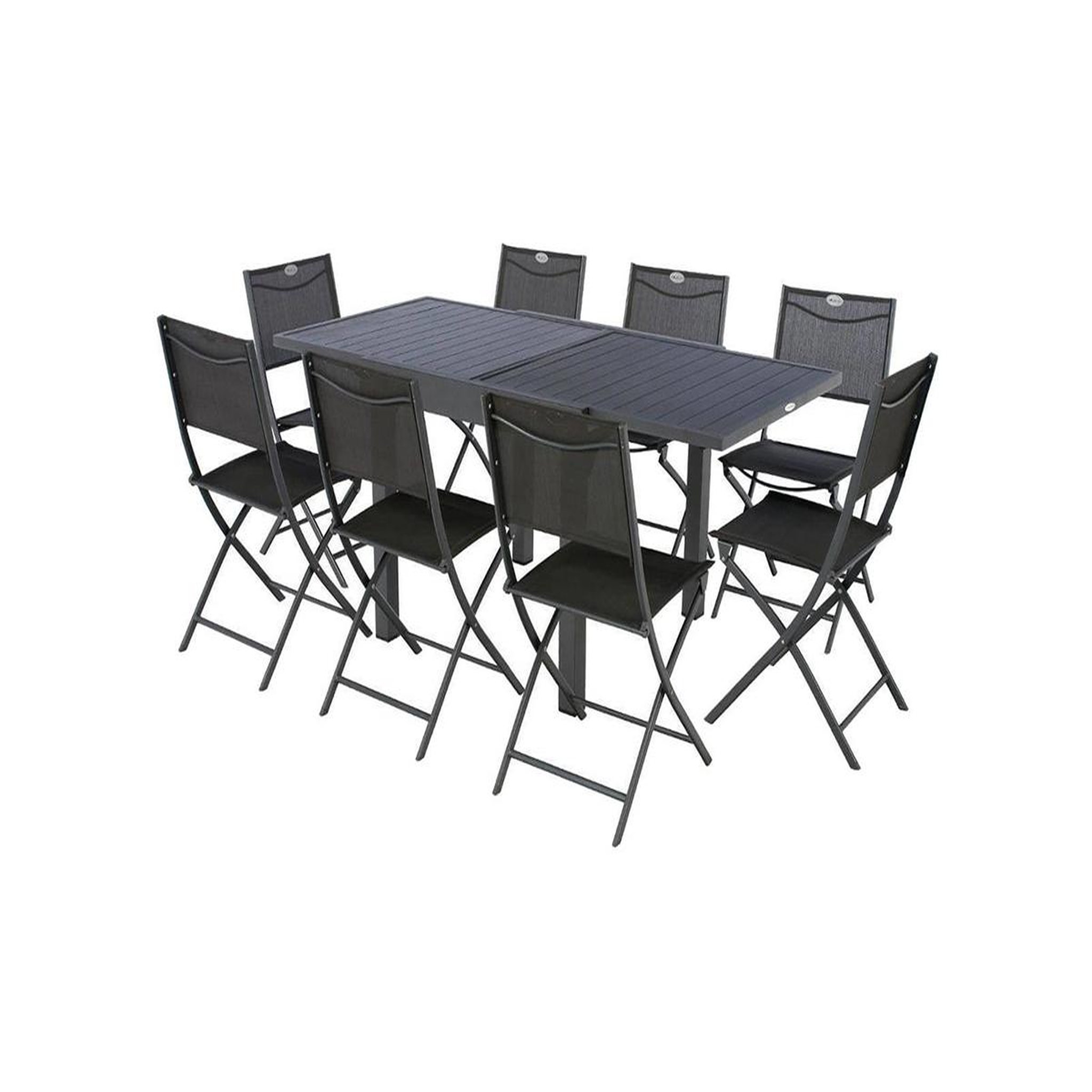 Voir la diapositive 5 : HESPERIDE Table extensible carrée alu Piazza 4/8 places Graphite - Hespéride