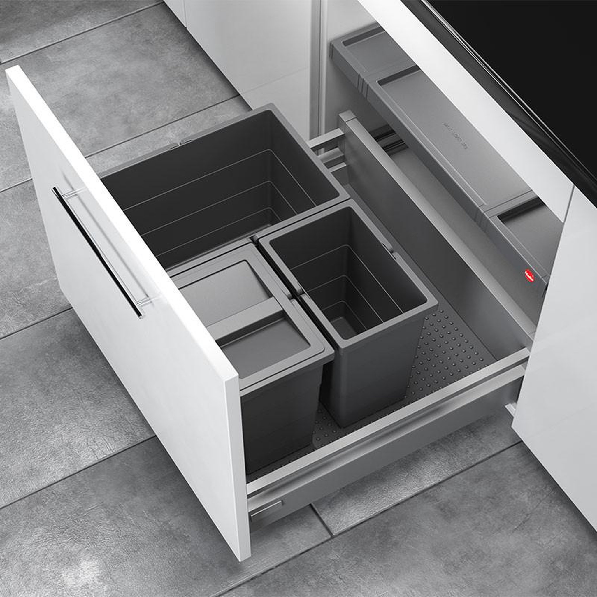 Voir la diapositive 2 : HAILO Poubelle de cuisine encastrable as allegro s295 18l + 2x8l hailo