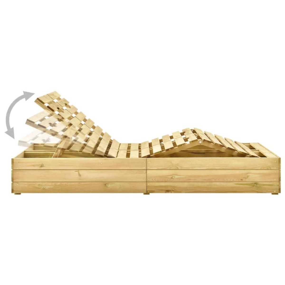 VIDAXL Chaise longue double Bois de pin impregne de vert