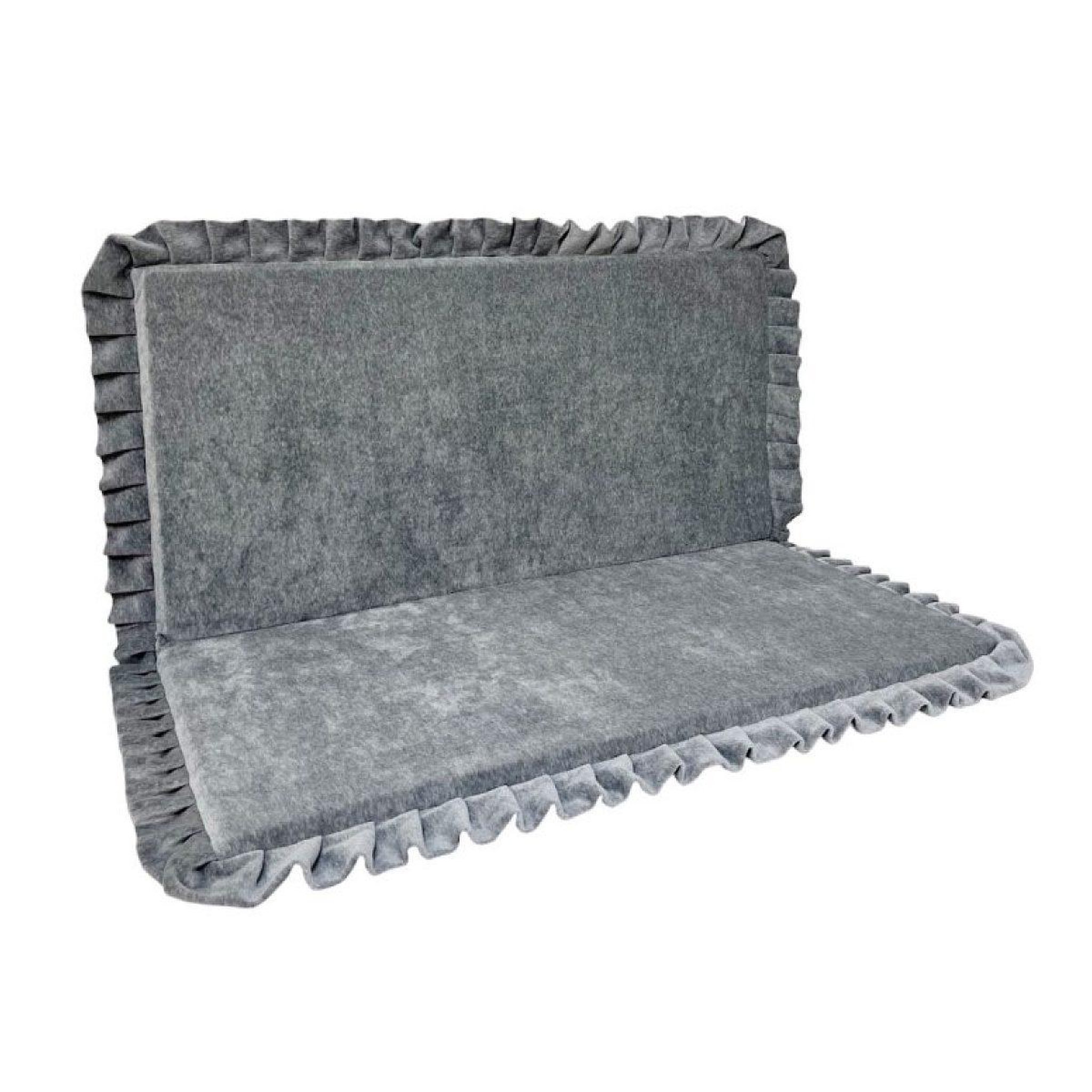 MONIO FOR KIDS Tapis de jeu pliable en velours carré gris 105x105