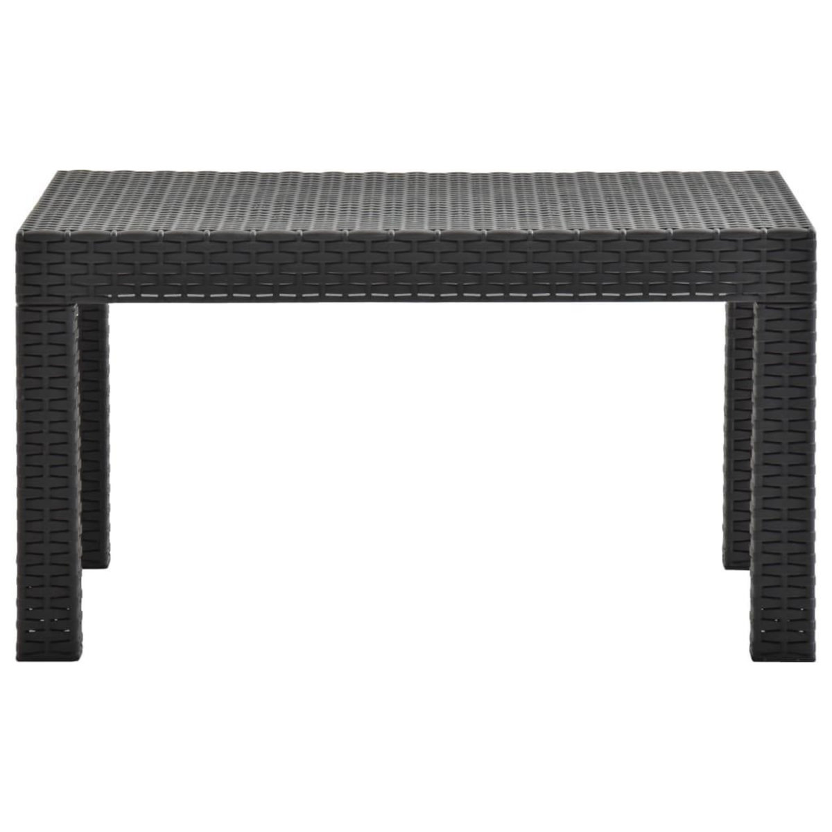 VIDAXL Salon de jardin 2 pcs avec coussins PP Rotin Anthracite