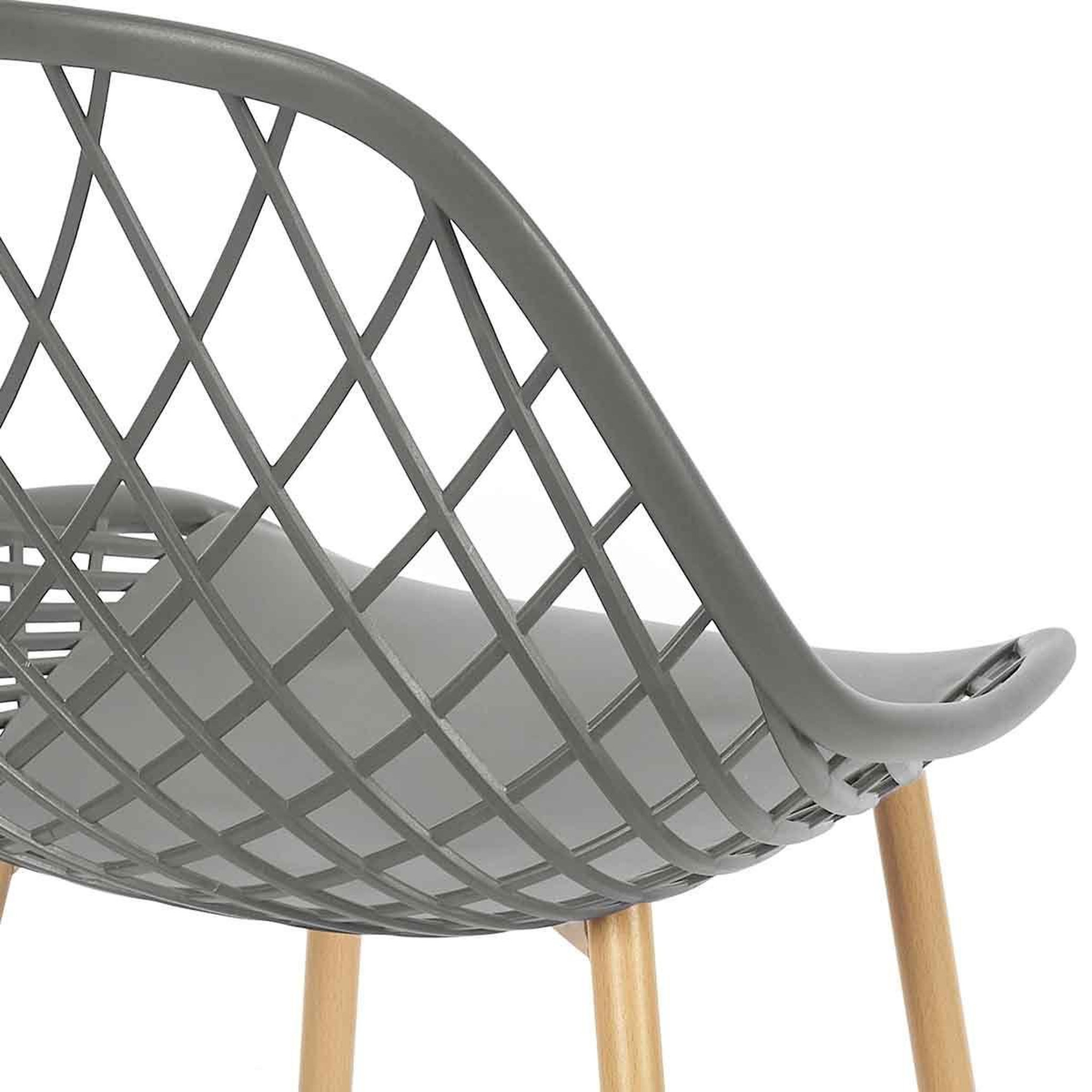 Voir la diapositive 6 : The Home Deco Factory Lot de 4 chaises design  malaga  80cm gris