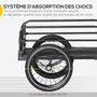 HOMCOM Remorque vélo remorque de transport pour vélo pliable 125L x 64l x 53,5H cm barre d'attelage universelle acier noir