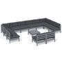 Voir la diapositive 2 : VIDAXL Salon de jardin 13 pcs avec coussins Gris Bois de pin solide
