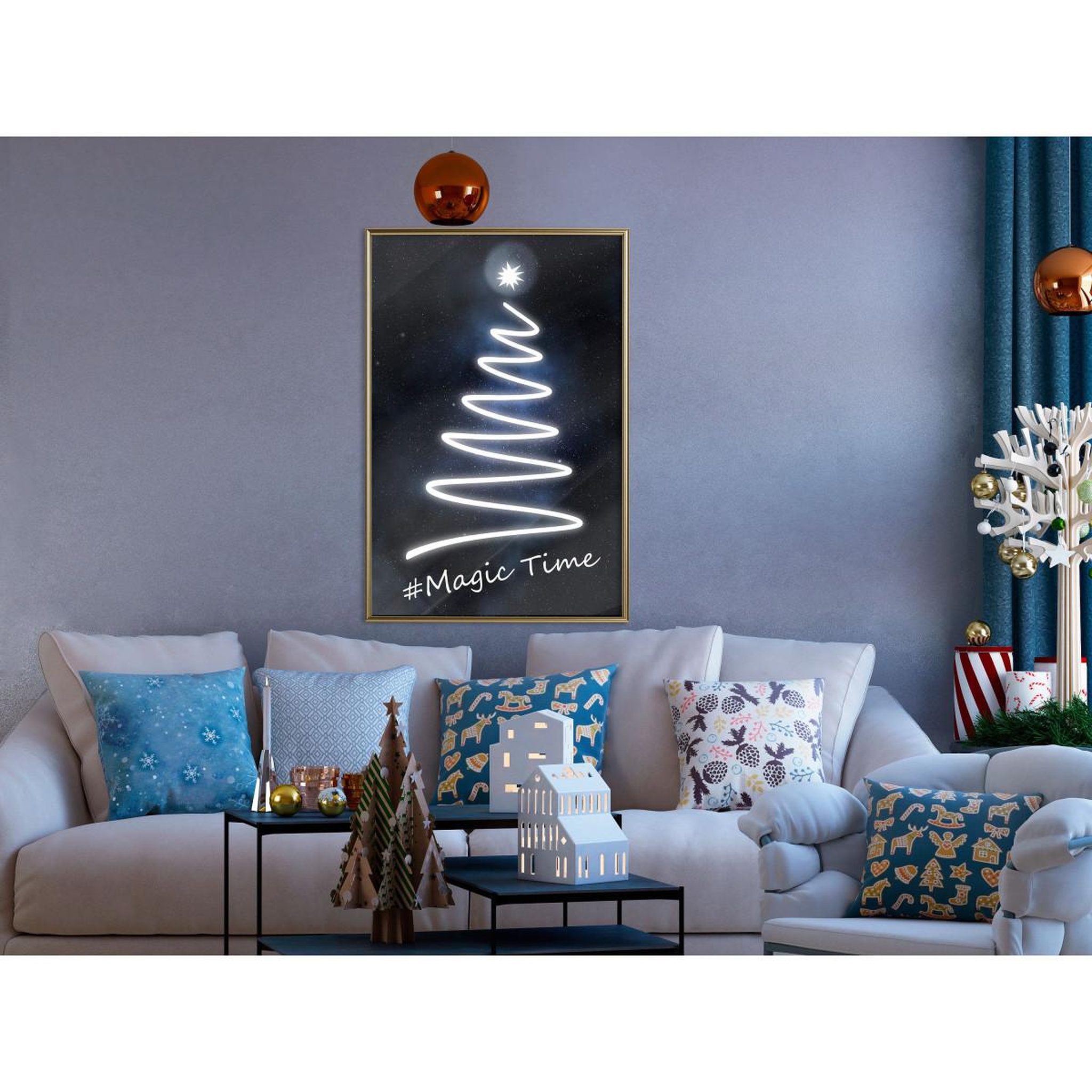 Voir la diapositive 2 : Paris Prix Affiche murale encadrée  bright christmas tree