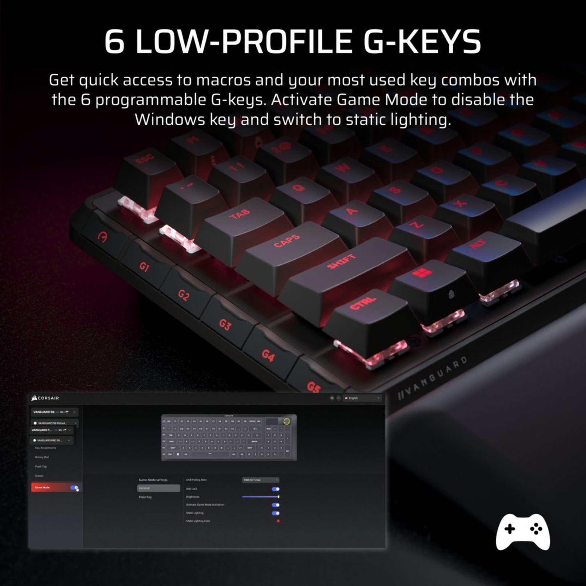 Voir la diapositive 4 : Corsair Clavier gamer vanguard pro one 96