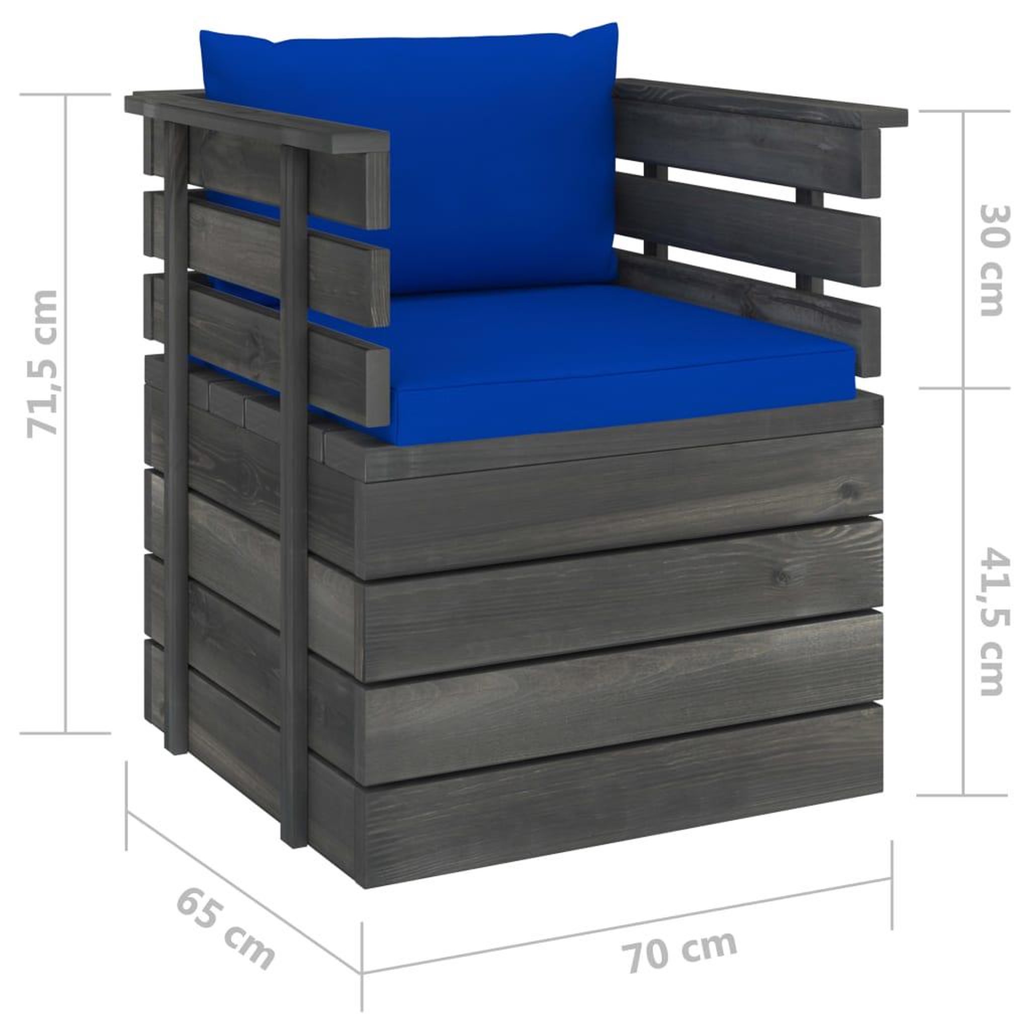 Voir la diapositive 6 : VIDAXL Salon palette de jardin 7 pcs avec coussins Bois de pin massif