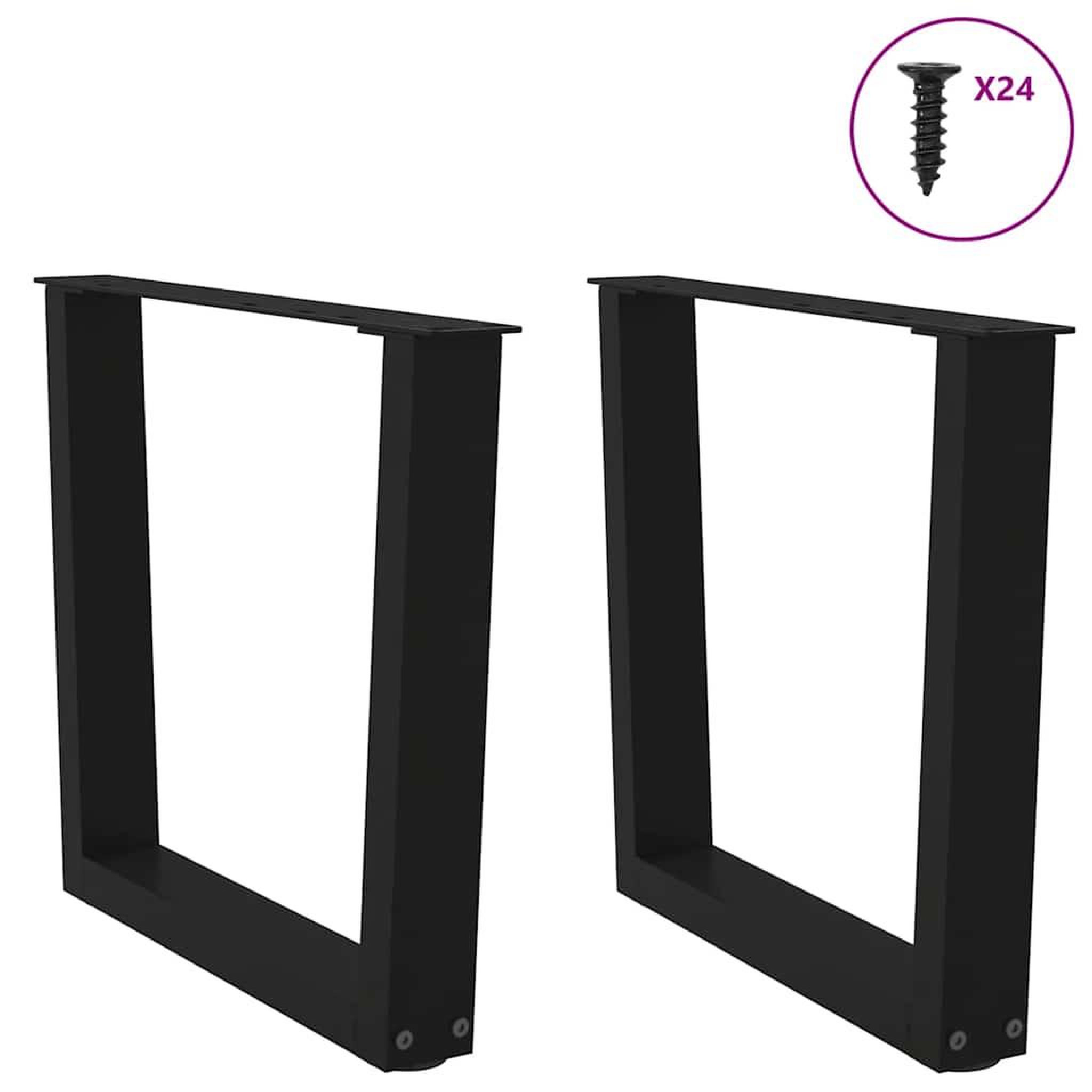 Voir la diapositive 5 : VIDAXL Pieds de table a manger forme V 2 pcs noir 50x(42-43,3)cm acier