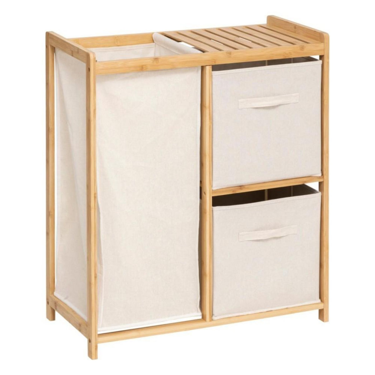 ATMOSPHERA Etagère Bambou avec panier à linge et paniers de rangement
