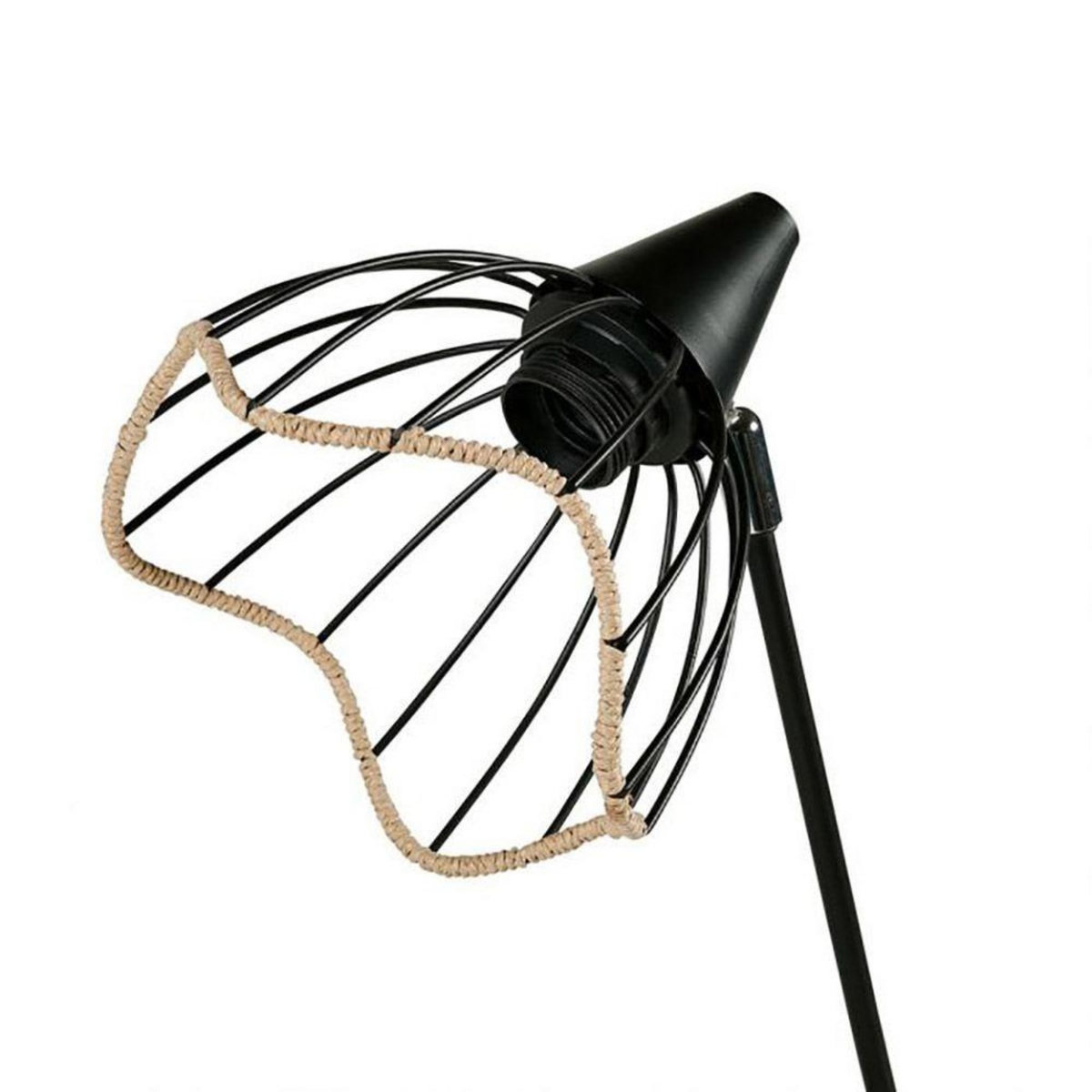 OSTARIA Lampe métal noir abat-jour filaire corde