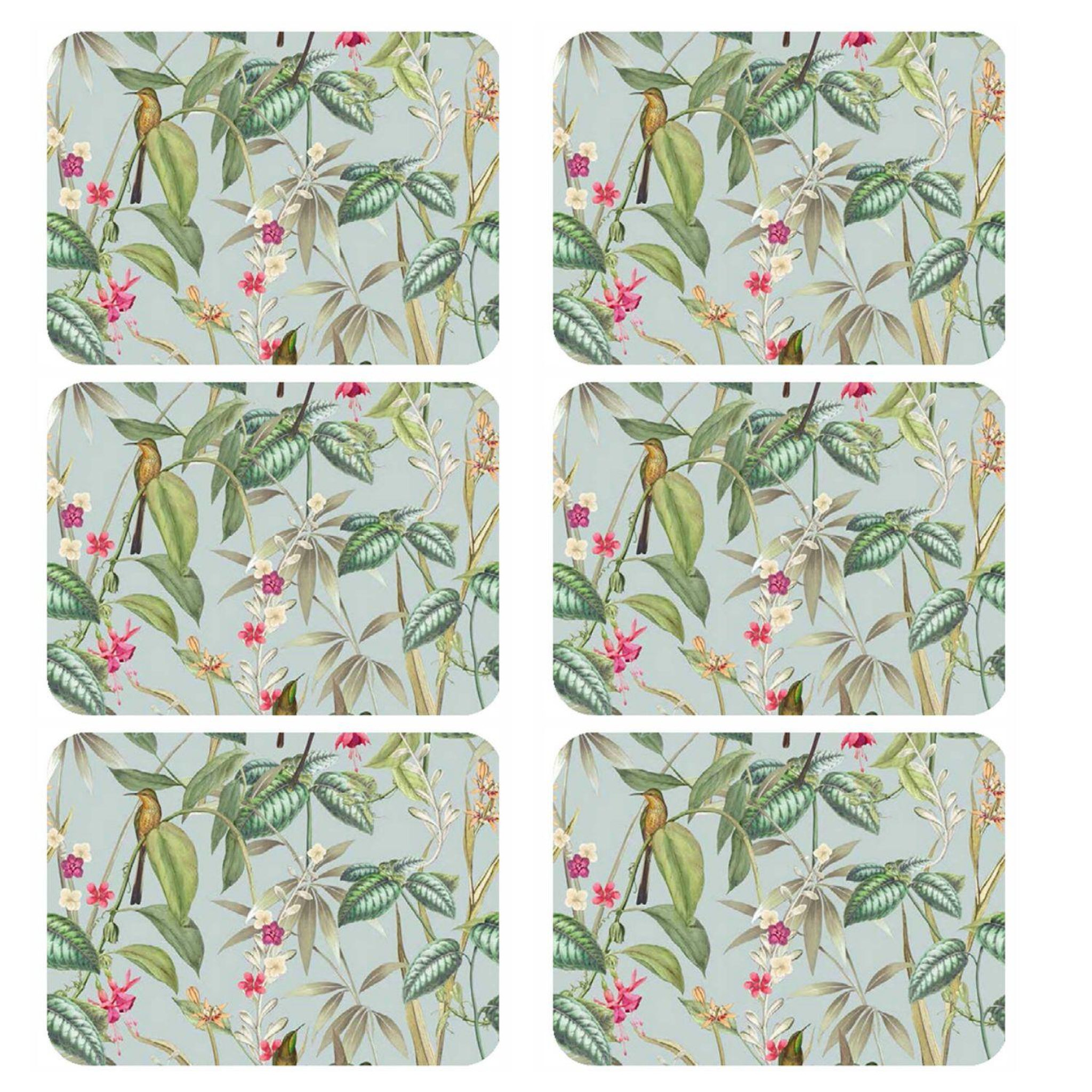 TOILINUX Lot de 6 sets de table motifs tropical barbara - 28 x 43 cm - multicolore