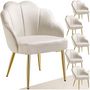 Voir la diapositive 1 : tectake Fauteuil cocktail rembourré en velours crème/or Lot de 6
