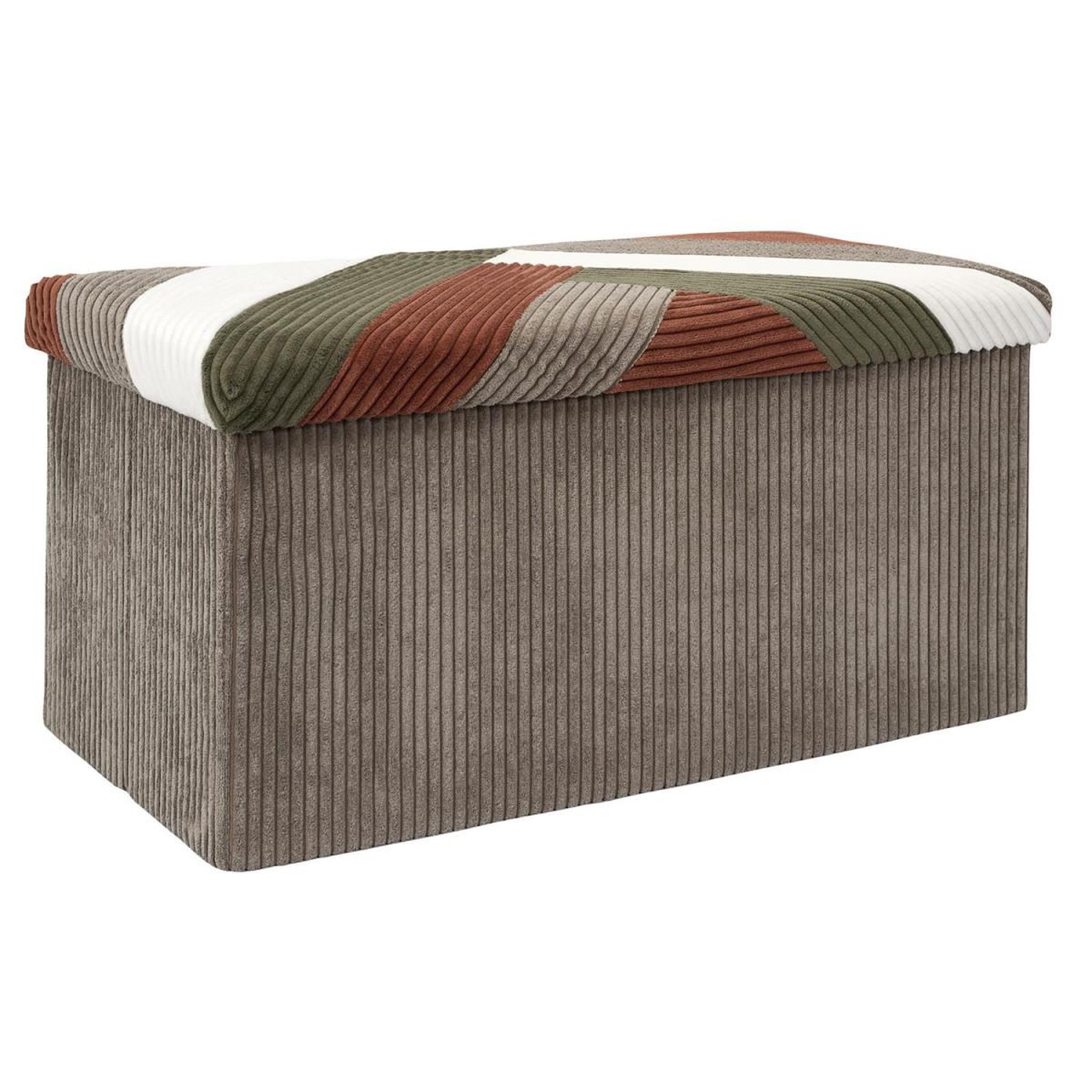 The Home Deco Factory Banc coffre pliable côtelé  scott  76cm multicolore