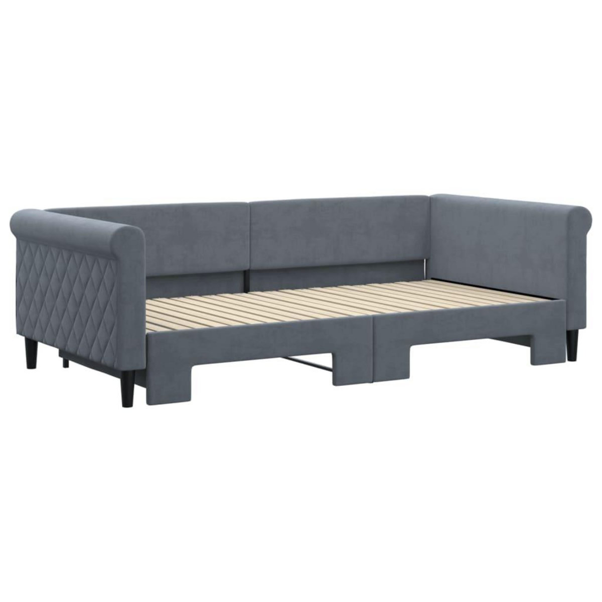 VIDAXL Lit de jour avec gigogne sans matelas gris fonce 100x200 cm