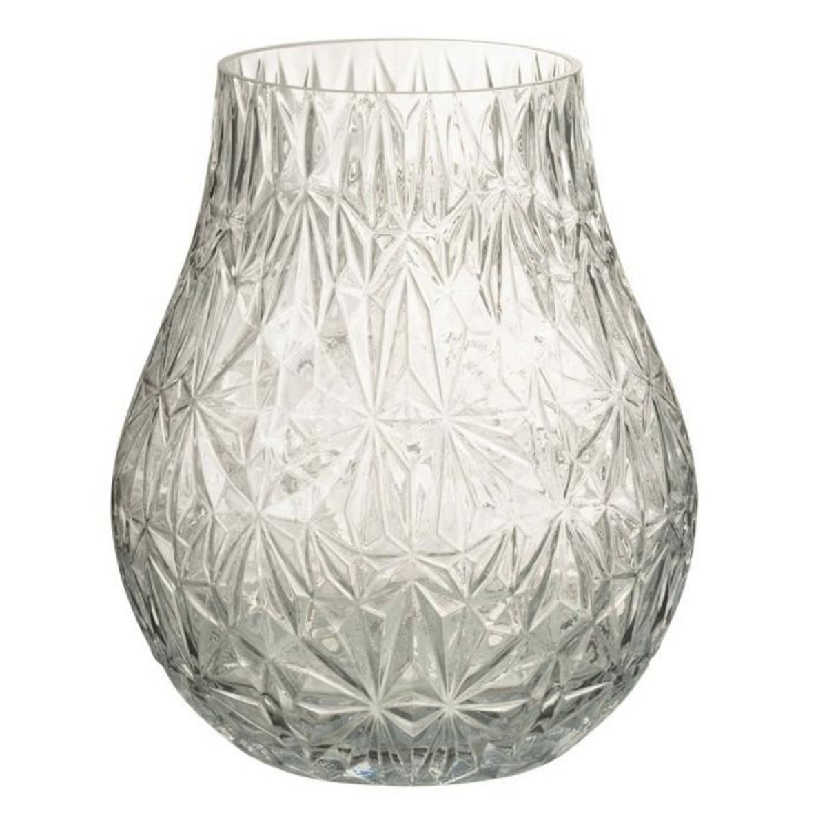 Paris Prix Vase Design en Verre  Diamant  22cm Transparent