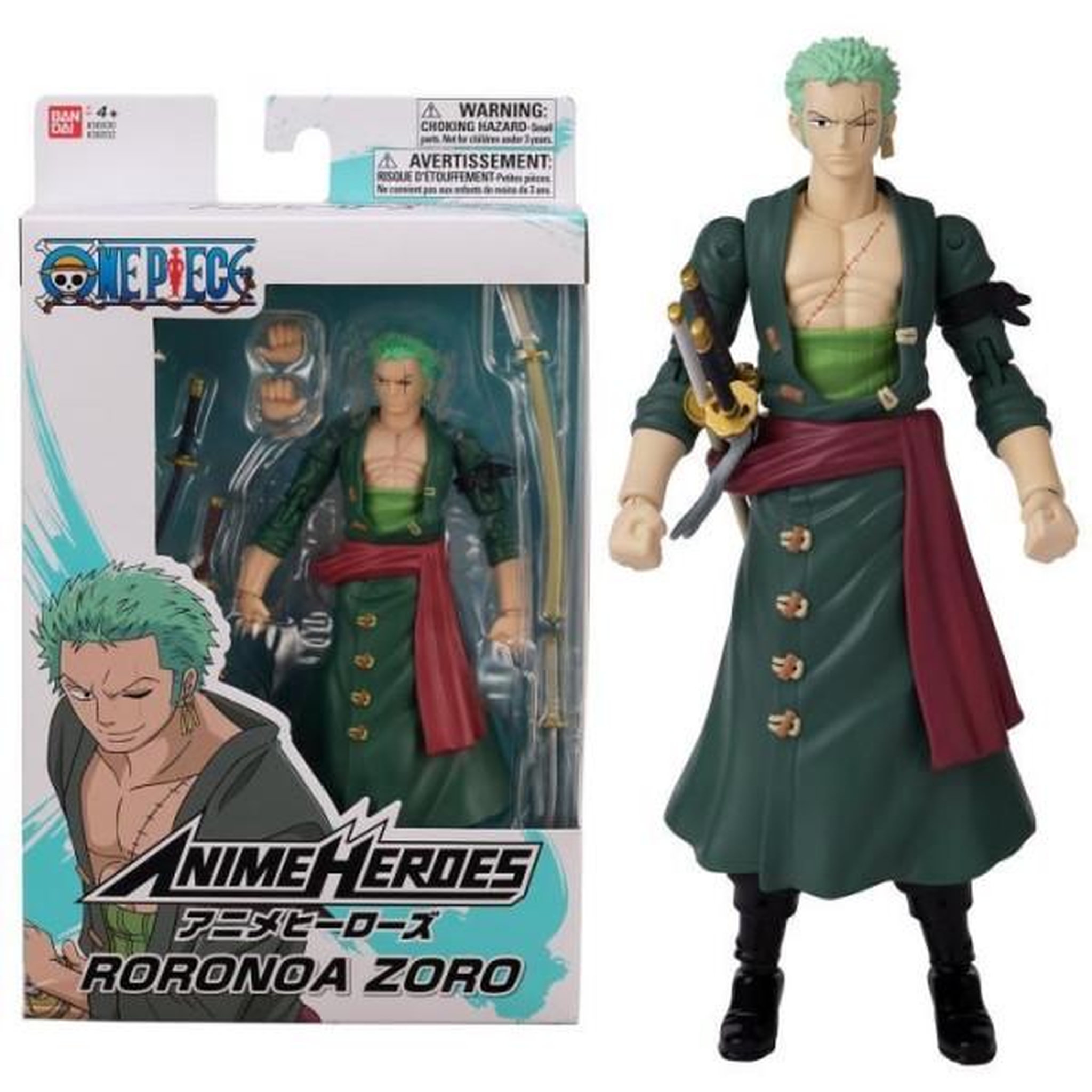 BANDAI Figurine Anime Heroes 17 cm - Roronoa Zoro - BANDAI One Piece