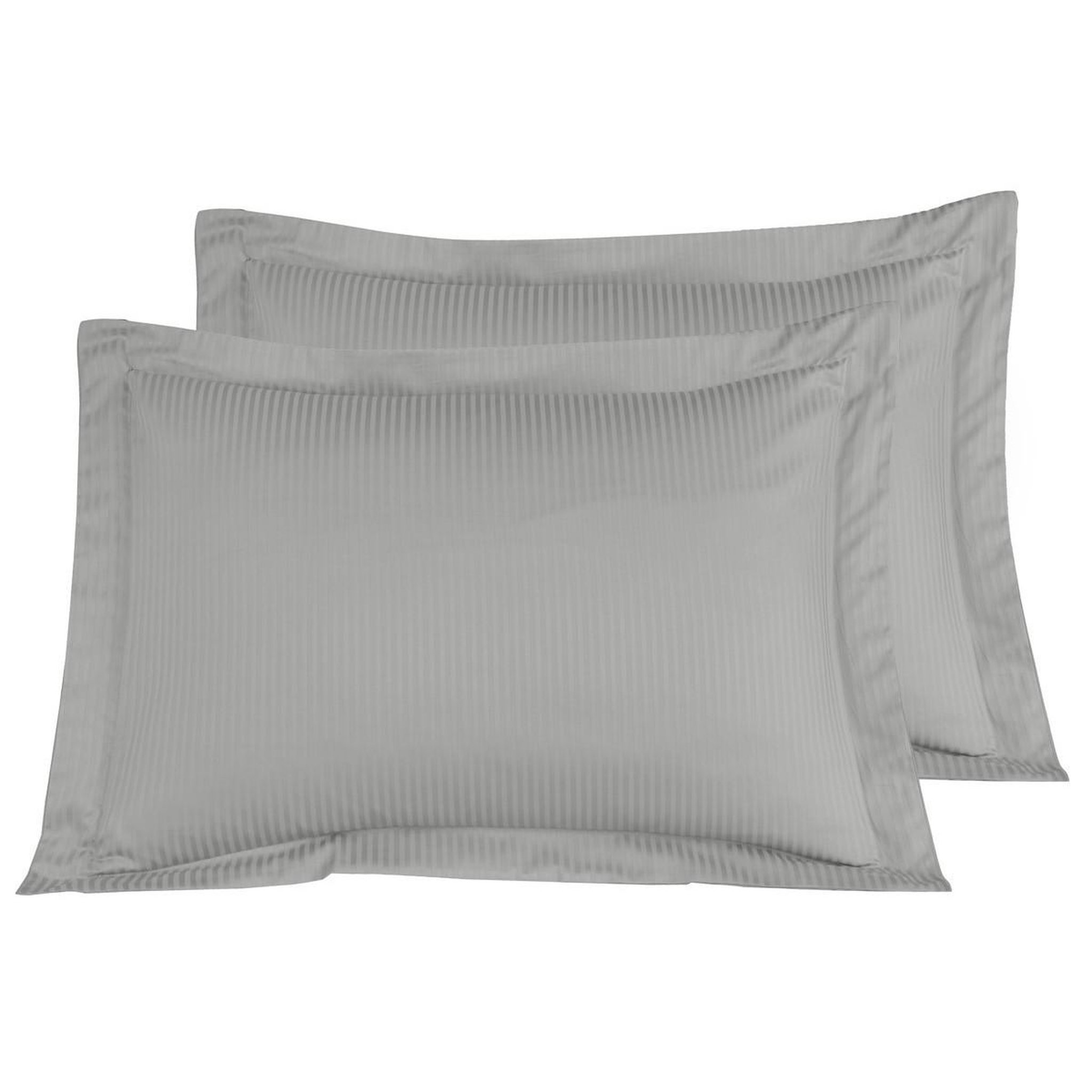 Voir la diapositive 1 : Sensei Maison Lot de 2 taies d'oreiller rayées en satin de coton 120 fils VERSALUXE