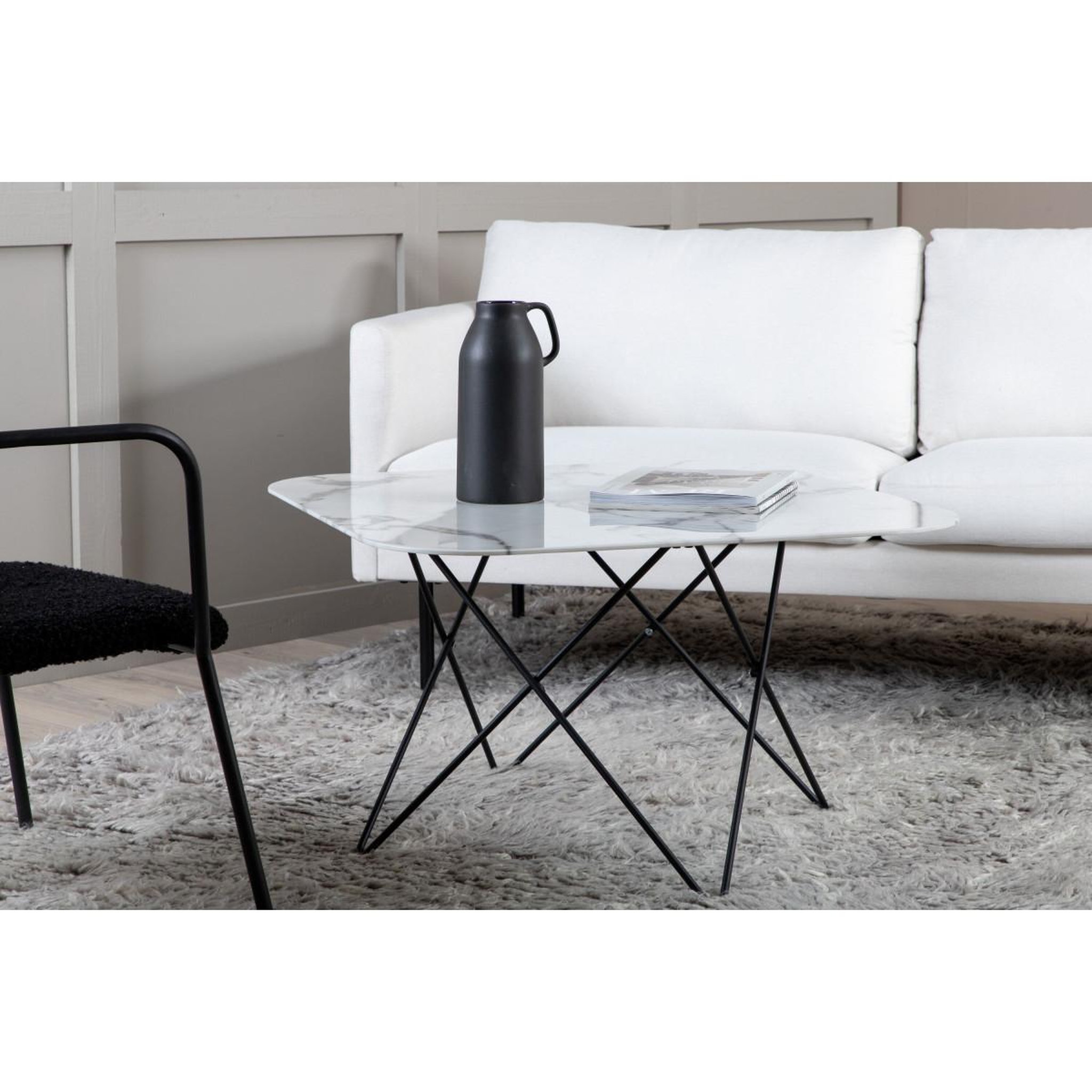 Voir la diapositive 6 : Paris Prix Table basse en verre marbré  tristar  80cm blanc
