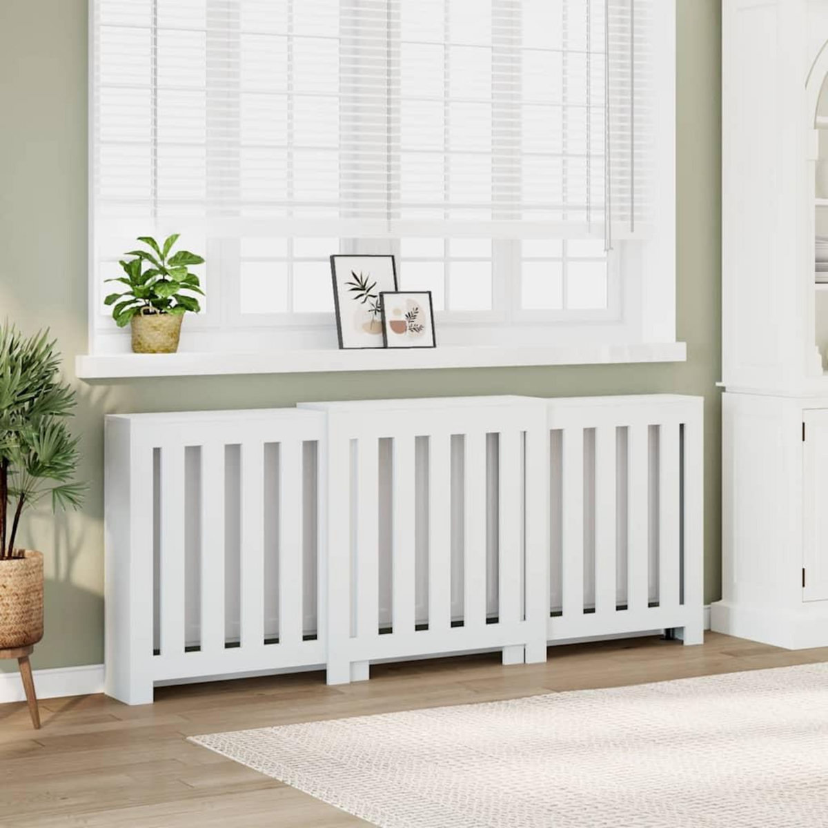 VIDAXL Cache-radiateur blanc 205x21,5x83,5 cm bois d'ingenierie