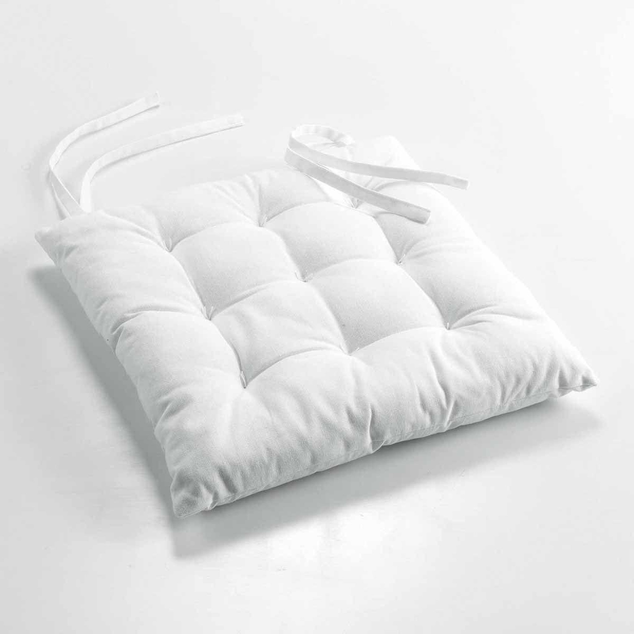 Voir la diapositive 2 : Douceur d'Intérieur Galette de Chaise  Charline  40x40cm Blanc