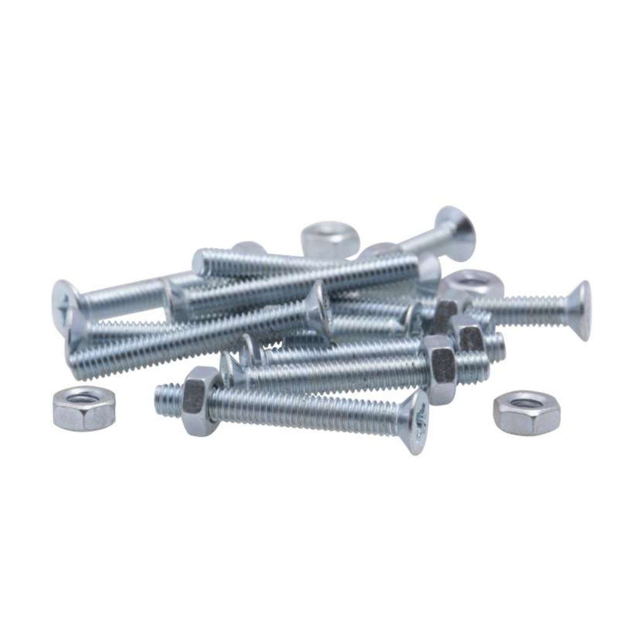 Voir la diapositive 5 :  Vis à métaux zinguée tête fraisée PZ cruciforme Vissal Ø 6x20 mm  lot de 12 vis+écrou