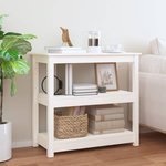 VIDAXL Table console Blanc 80x40x74 cm Bois massif de pin