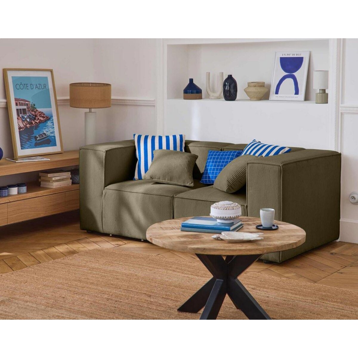 LISA DESIGN Arty - canapé modulable 2 places - en velours côtelé