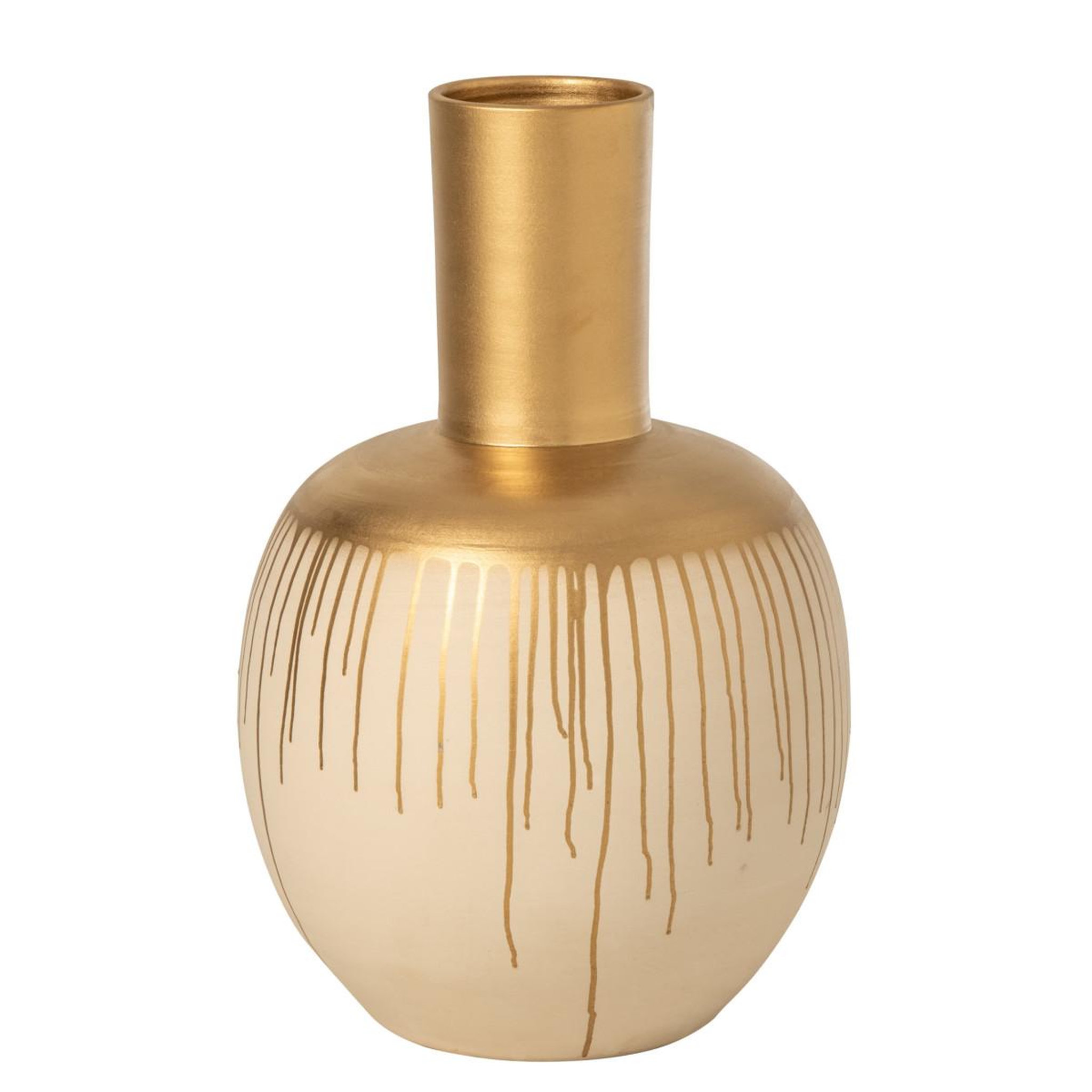 J-LINE Vase design en céramique  sahara  66cm beige & doré