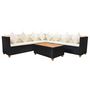 Voir la diapositive 2 : VIDAXL Salon de jardin 5 pcs avec coussins resine tressee noir